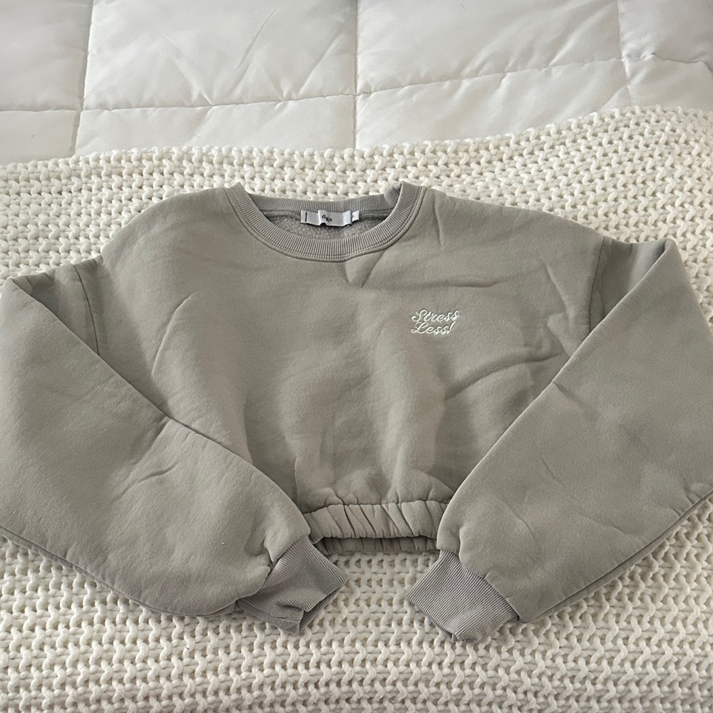 Sage Green Women's Cropped Sweater